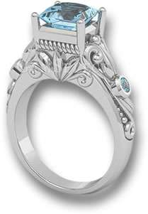 Аквамариновое обручальное кольцо