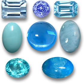 Прохладные голубые драгоценные камни