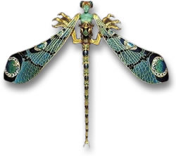 Брошь в стиле ар-нуво со стрекозой от Lalique