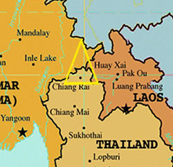 Золотой треугольник, где встречаются Лаос, Таиланд и Мьянма