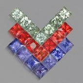 Покупайте разноцветные драгоценные камни ближнего боя Princess Cut Sapphire Melee Stones