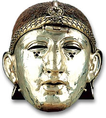 Римский серебряный шлем и маска для лица
