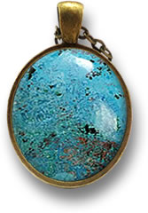 Ожерелье из азурита с кабошоном