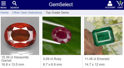 Веб-сайт GemSelect Gemstone