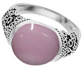 Кольцо с розовым первуанским опалом
