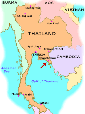 Карта Таиланда - Чантхабури