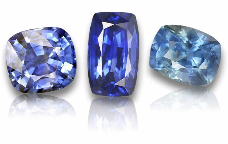 Blue Sapphire Cushion Cut Gemstones - Natural, Certified