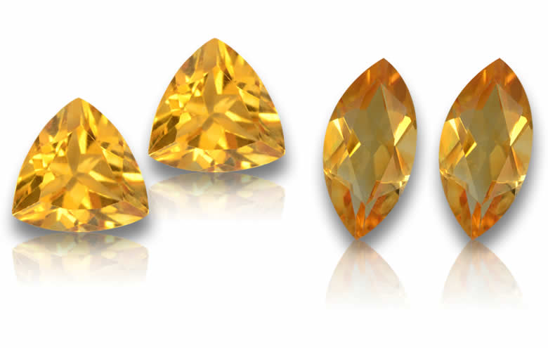 Подходящие по цвету цитрины для сережек и ювелирных изделий на заказ.