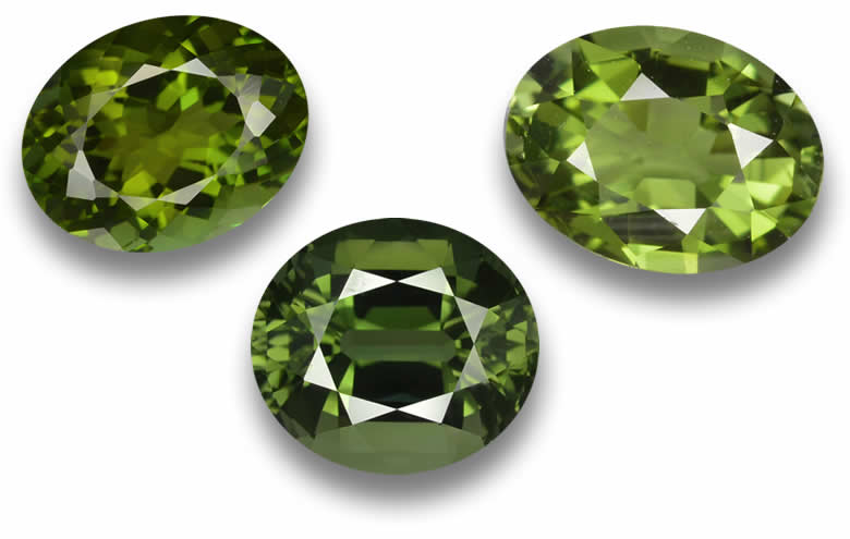 Oval Green Tourmaline Gems - Natural, Certified