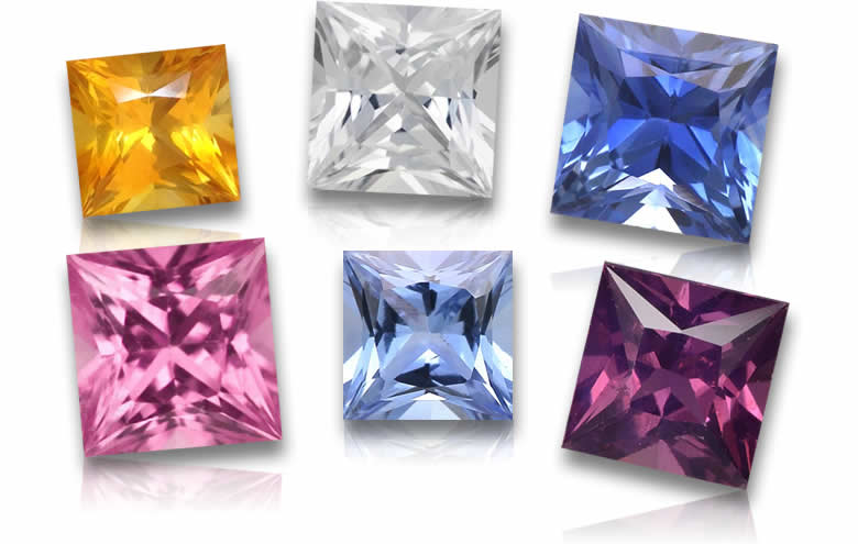Princess Cut Sapphire: Shop Natural Blue, Pink, Green and Yellow Princess Cut Sapphire Gems