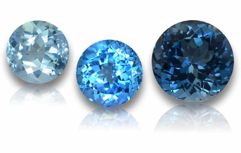 Round Blue Topaz: Shop Swiss, London Blue and Sky Blue Topaz, Round Topaz Wholesale