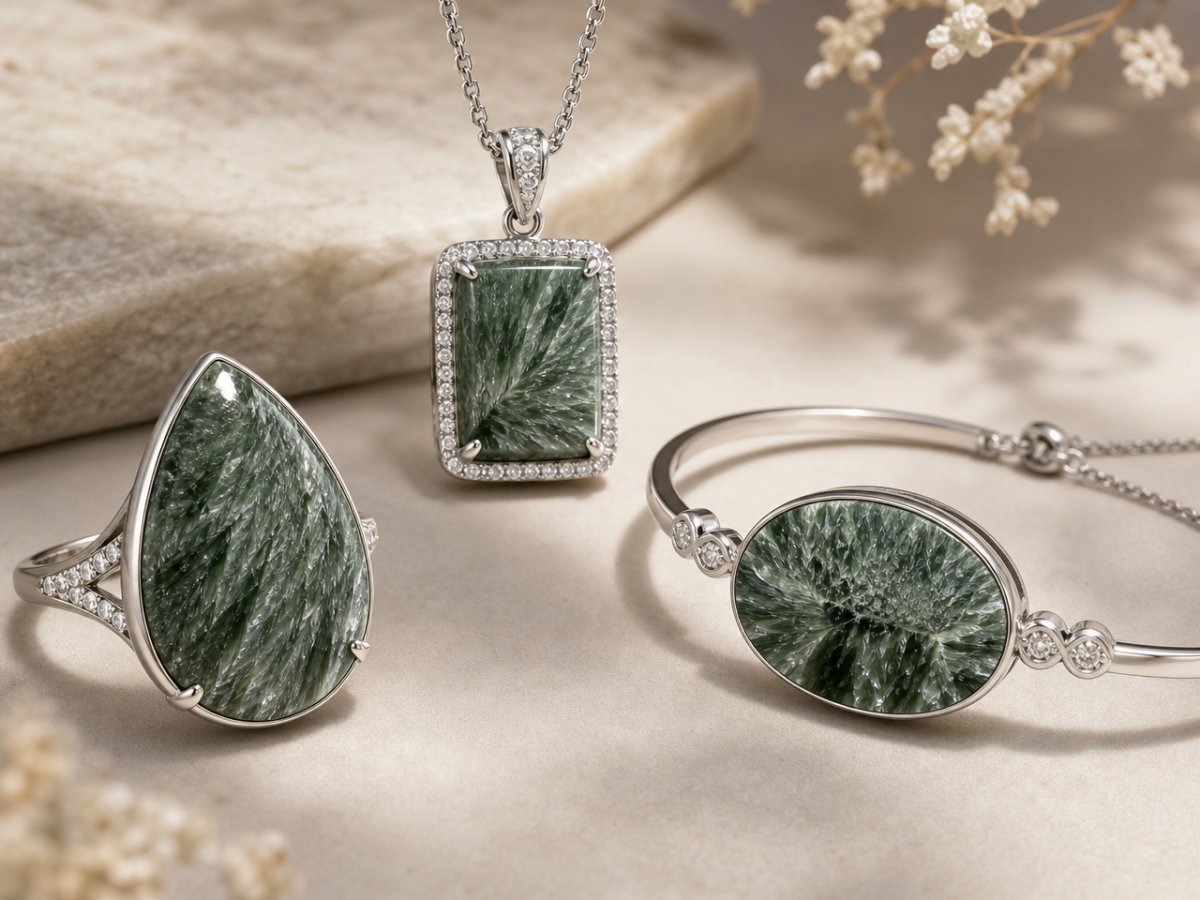 Серафинит в ювелирных изделиях