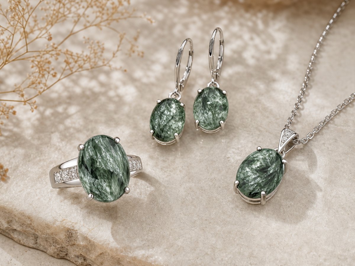 Серафинит в ювелирных изделиях