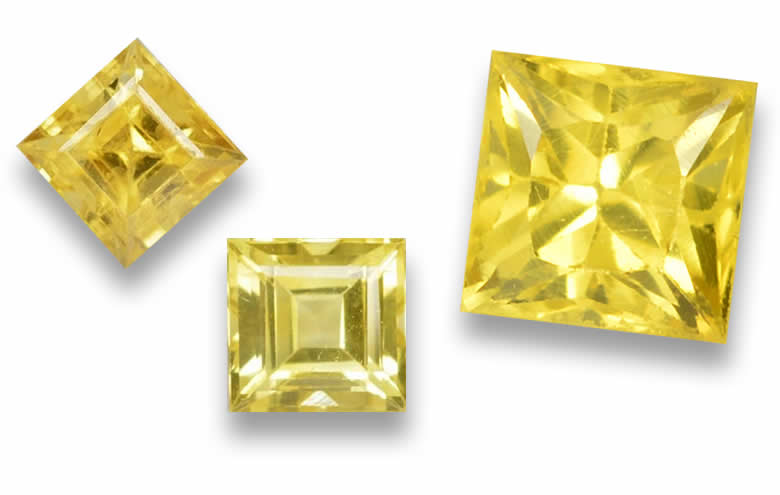 Square Yellow Sapphire - Natural Certified Loose Gems