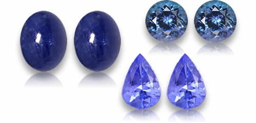 Подходящие по стилю танзаниты для сережек и украшений.