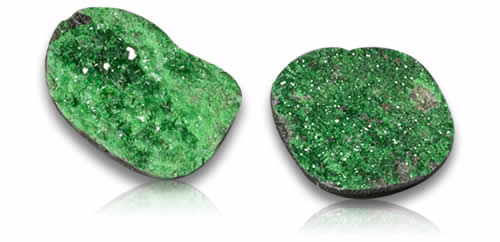 Uvarovite Garnet Drusy Gemstones