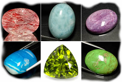 Редкие драгоценные камни: идокраз, ларимар, клубничный кварц и другие.