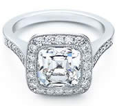 Кольцо с бриллиантом огранки «кушон» от Tiffany