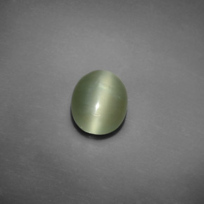 Натуральный зелёный actinolite cat's eye 1,93 карата огранка овал, прозрачный