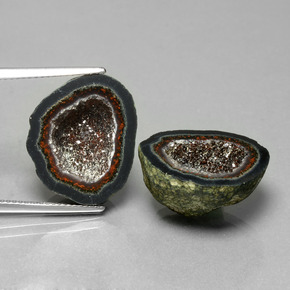 28.74 карата, натуральный Многоцветный Агатовая жеода, Необычная форма, Непрозрачный