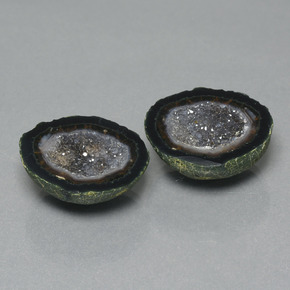 32.52 карата, натуральный Зеленый различных оттенков Агатовая жеода, Необычная форма, Непрозрачный