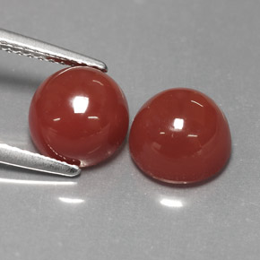  карата, натуральный Коричневато-оранжевый Агат, Огранка Круг, Непрозрачный