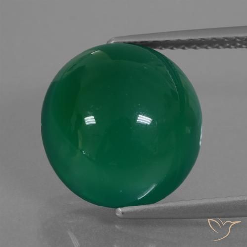 7.02ct Натуральный Средний зеленый Агат, Овал, Полупрозрачный