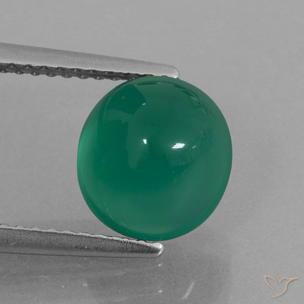 3.05ct Натуральный Средний зеленый Агат, Овал, Полупрозрачный