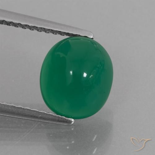 2.83ct Натуральный Теплый зеленый Агат, Овал, Полупрозрачный
