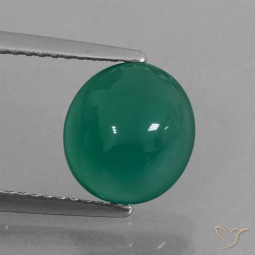 2.44ct Натуральный Средний зеленый Агат, Овал, Полупрозрачный
