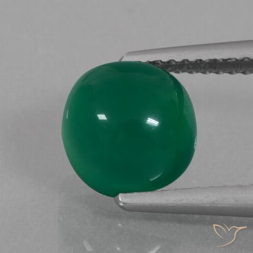 3.01ct Натуральный Средний зеленый Агат, Овал, Полупрозрачный