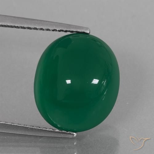 7.44ct Натуральный Желтовато-зеленый Агат, Овал, Полупрозрачный