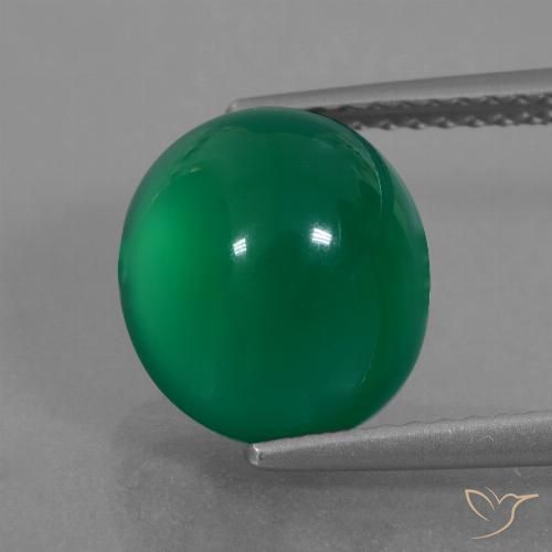 4.54ct Натуральный Средний зеленый Агат, Овал, Полупрозрачный