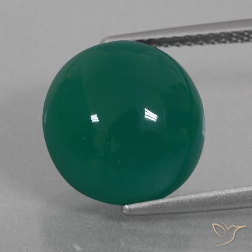 7.25ct Натуральный Средний зеленый Агат, Овал, Полупрозрачный