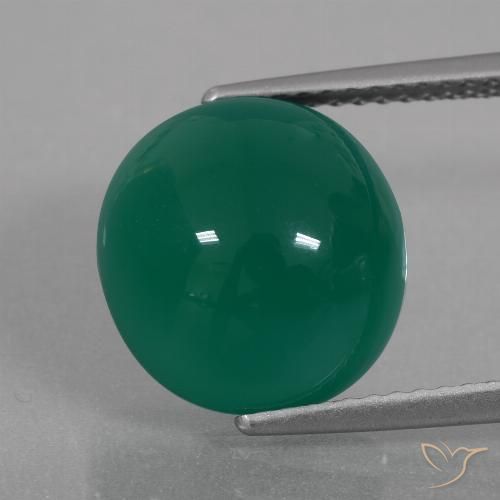 6.52ct Натуральный Средний зеленый Агат, Овал, Полупрозрачный
