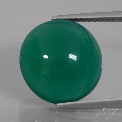 7.60ct Натуральный Средний зеленый Агат, Овал, Полупрозрачный