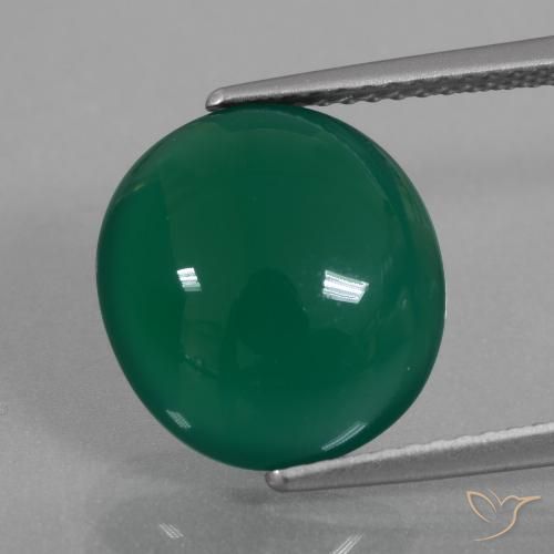 5.73ct Натуральный Зеленый Агат, Овал, Полупрозрачный
