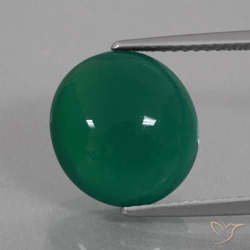 6.78ct Натуральный Травянисто-зелёный Агат, Овал, Полупрозрачный