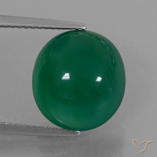 7.38ct Натуральный Желтовато-зеленый Агат, Овал, Полупрозрачный