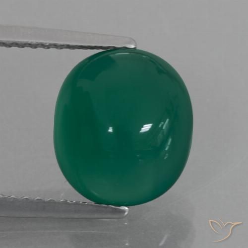 4.14ct Натуральный Средний зеленый Агат, Овал, Полупрозрачный