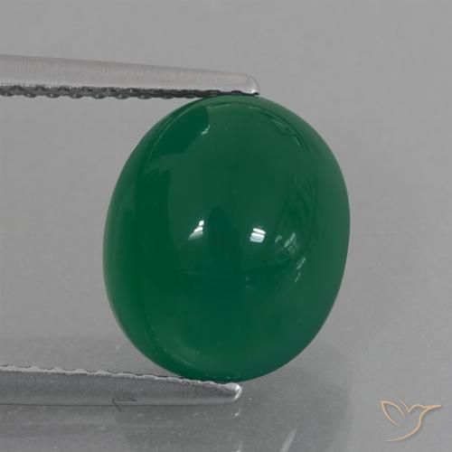 4.71ct Натуральный Средний зеленый Агат, Овал, Полупрозрачный