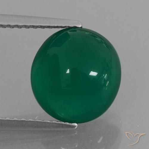 4.34ct Натуральный Травянисто-зелёный Агат, Овал, Полупрозрачный