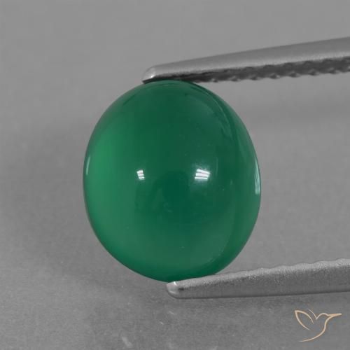 2.63ct Натуральный Теплый зеленый Агат, Овал, Полупрозрачный