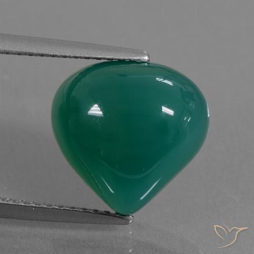 6.12ct Натуральный Прохладный зеленый Агат, Форма груши, Полупрозрачный