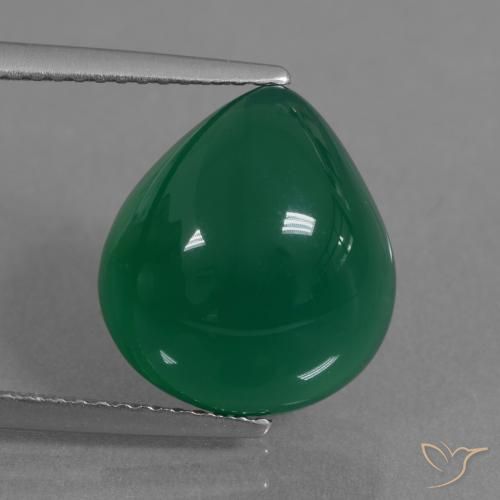 7.10ct Натуральный Желтовато-зеленый Агат, Форма груши, Полупрозрачный