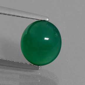 2.12 карата, натуральный Травянисто-зелёный Агат, Огранка Овал, Полупрозрачный