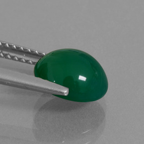 2.12 карата, натуральный Травянисто-зелёный Агат, Огранка Овал, Полупрозрачный