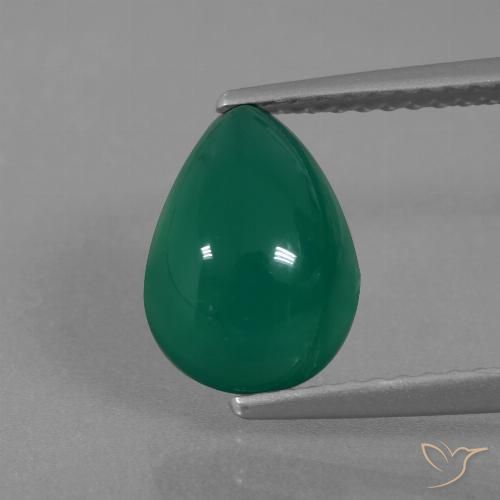 2.54ct Натуральный Зеленый Агат, Форма груши, Полупрозрачный