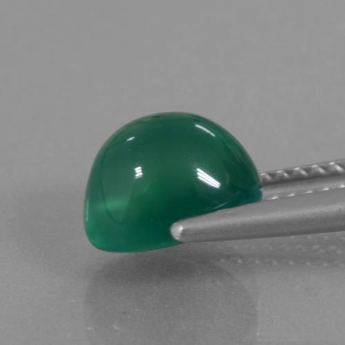 2.66 карата, натуральный Средний зеленый Агат, Огранка Овал, Полупрозрачный