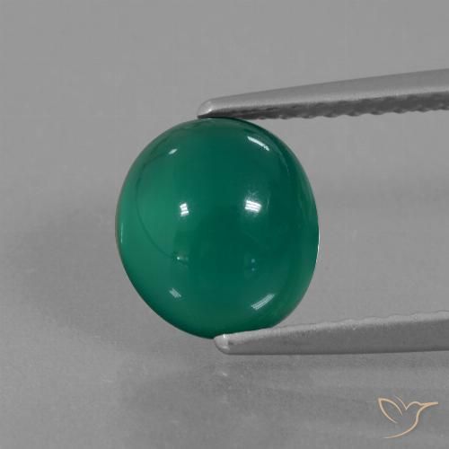 2.25ct Натуральный Зеленый Агат, Овал, Полупрозрачный